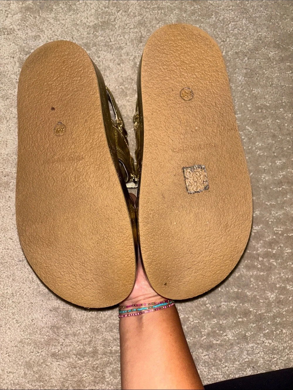 Tory Burch Metallic Gold Kira Sport Sandals